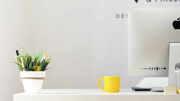 Image of of desk with plant for the blog Recruitment CRM.