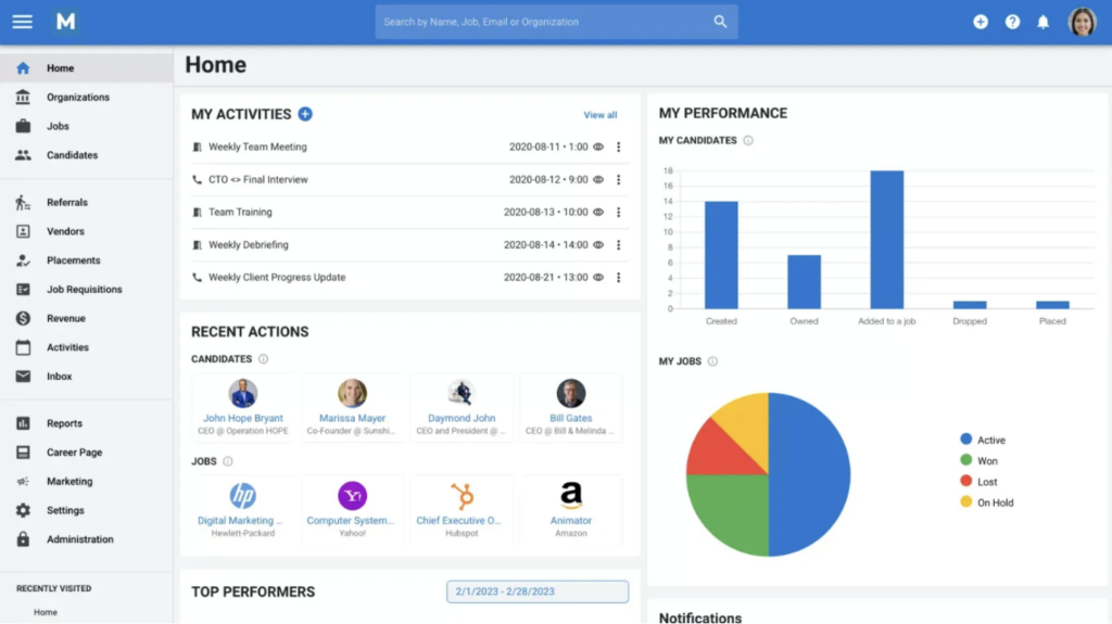 Manatal Dashboard