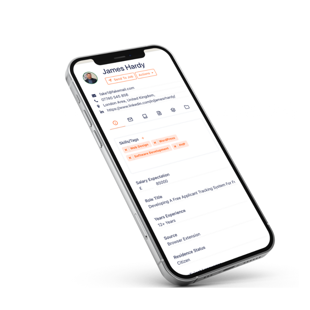Job Board Posting, Mobile Image of A Candidate that's Applied For The Role