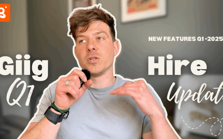 Image for a blog that runs through all of the new features that have been added to the Giig Hire platform in Q1 of 2025