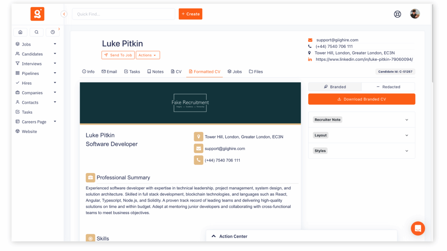 CV Formatting Tool - Giig