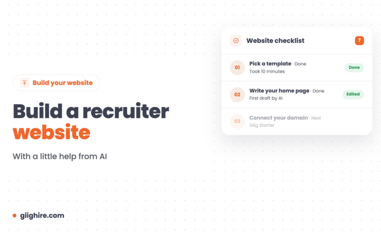 Build a recruiter website header with a website checklist