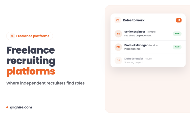 Freelance recruiting platforms header showing roles available to work